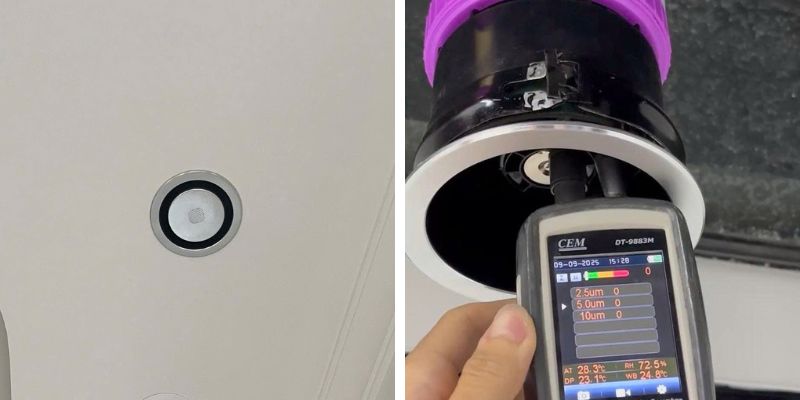 cửa gió tạo hương thơm của hệ thống lọc khí âm trần Cybervent