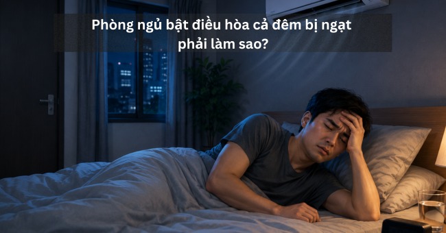 Phòng ngủ bật điều hòa cả đêm bị ngạt phải làm sao_1